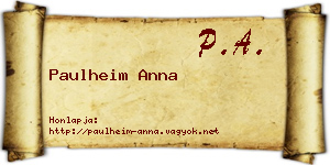 Paulheim Anna névjegykártya