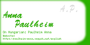 anna paulheim business card